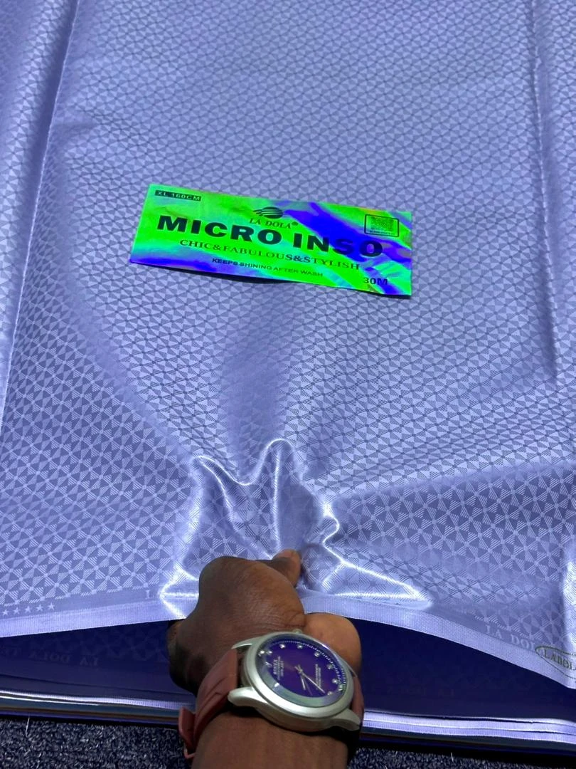 Maximum Radiance: La Dola Micro Inso Premium African Shadda – Chic & Fabulous High-Shine Men’s Textile (Sold by Meter)