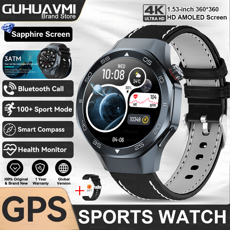 2025 New Watch 5 Pro High-end GPS Smartwatches Sapphire Glass Screen Build-in GPS Compass Men 3ATM Waterproof Sports Smart Watch