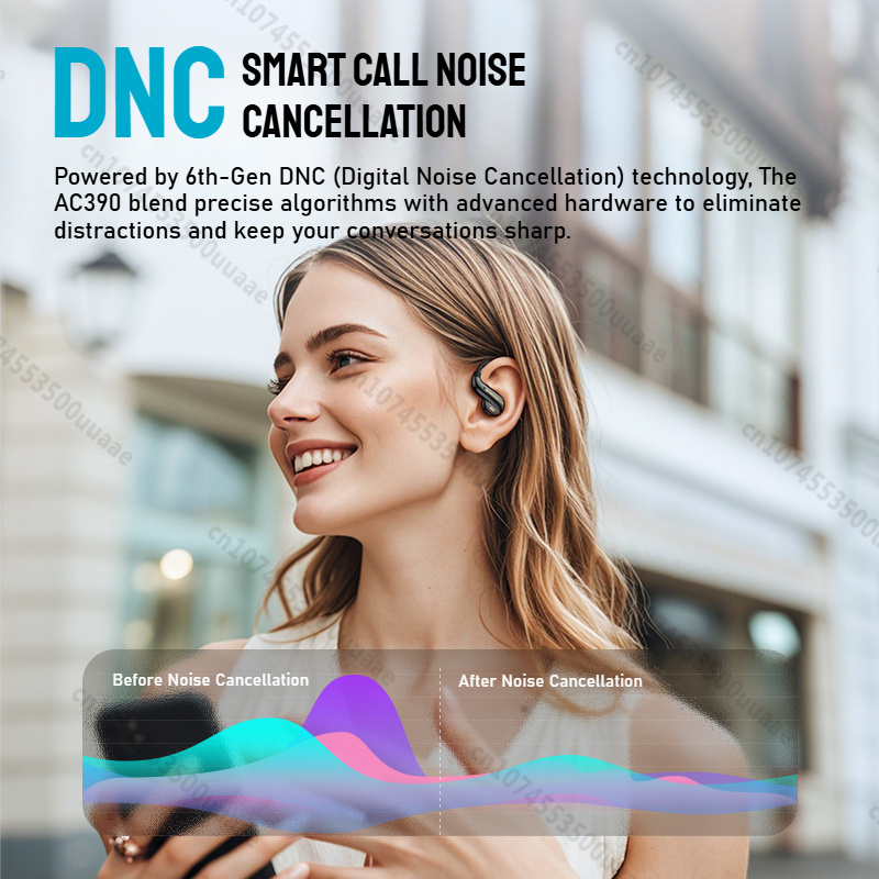 Monster Open Ear AC390 Air Conduction Earphones 360° Stereo Bluetooth 6.0 Headphones DNC Call Noise Canceling Sports Headset