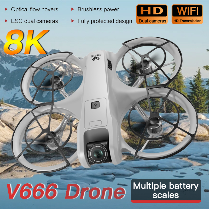 NEW V666 Drone For Xiaomi 8K Professional WIFI 5G Dron Obstacle Avoidance Brushless Altitude Headless Mode RC Quadcopter  toys