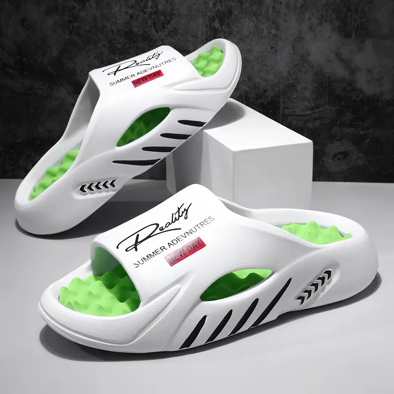 Summer men's EVA massage slippers indoor outdoor hiking beach casual shoes soft bottom comfortable slippers large size 48-49