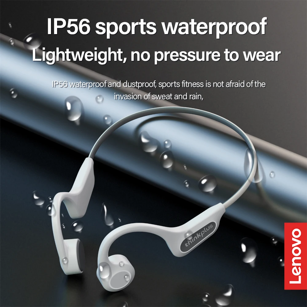 Lenovo Bone Conduction Earphones Bluetooth 5.3 Sports Wireless Headphones TWS Ear Hook Waterproof Headset for Running Driving