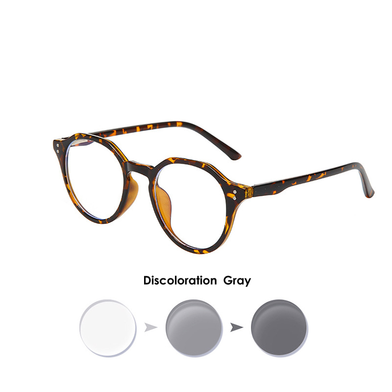 VCKA Anti-Blue Photochromic Myopia Glasses Women Men TR90 Frames Custom Prescription Computer Eyewear   -0.5 TO -10
