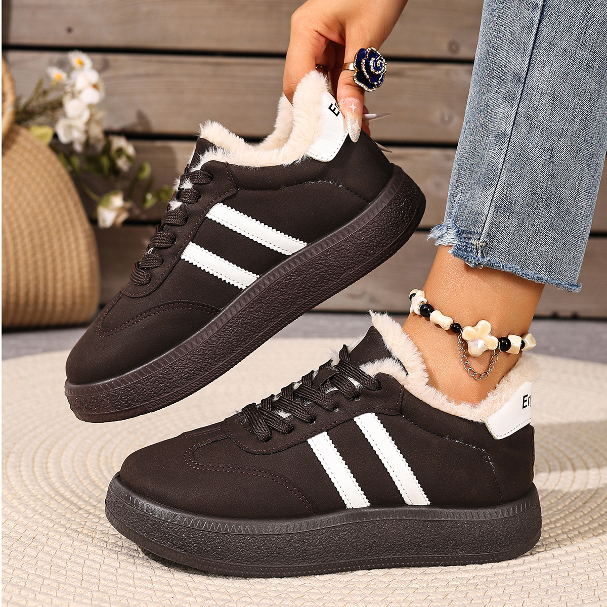 2025 Winter New Women's Fleece-lined Casual Shoes Waterproof Skid-proof Durable Comfortable Warm Free Shipping Women's Shoes