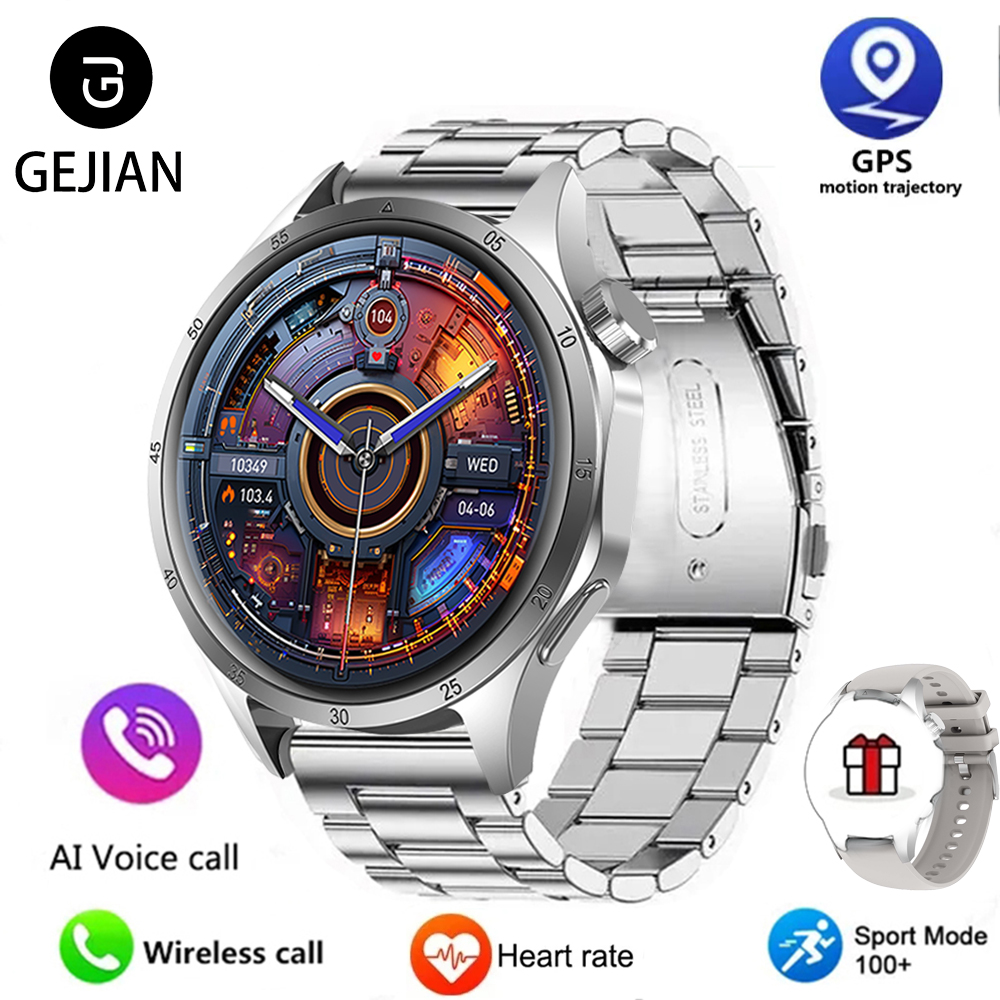 2025 New Men GPS Smart Watch 360 * 360 AMOLED Screen Bluetooth Call NFC Heart Rate Monitoring IP68 Waterproof SmartWatch for Men