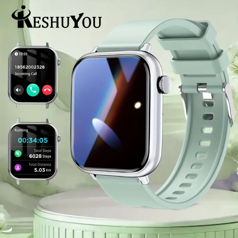 KESHUYOU 2025 New Smart Watch Bluetooth Talk Heart Rate Monitor Sports Health IP68 Waterproof Men Women smartwatch Holiday Gifts