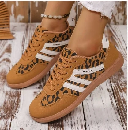 Mix Color Women's Autumn Sneakers Fashion Splicing Flat Heel Vulcanized Shoes Female Lace-Up Non-Slip Pu Leather Casual Shoes