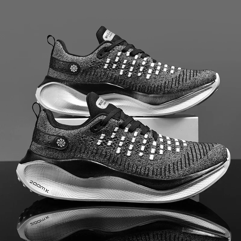 New MenSneakers Mesh Comfort Running Carbon Plate Cushioning Sports Training Lightweight Rebound Versatile Running Shoes