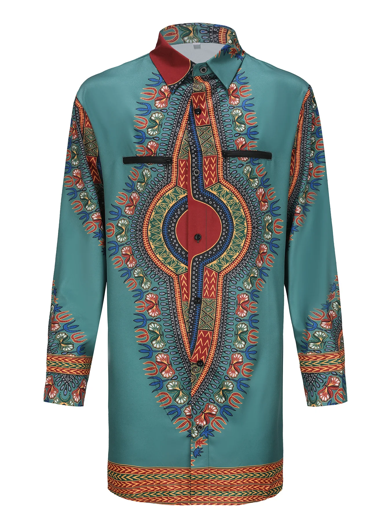 Dashiki African Clothes for Men Fashion African Men Printing Long Sleeve Polyester Shirts Traditional Men Clothing Outfits M-4XL