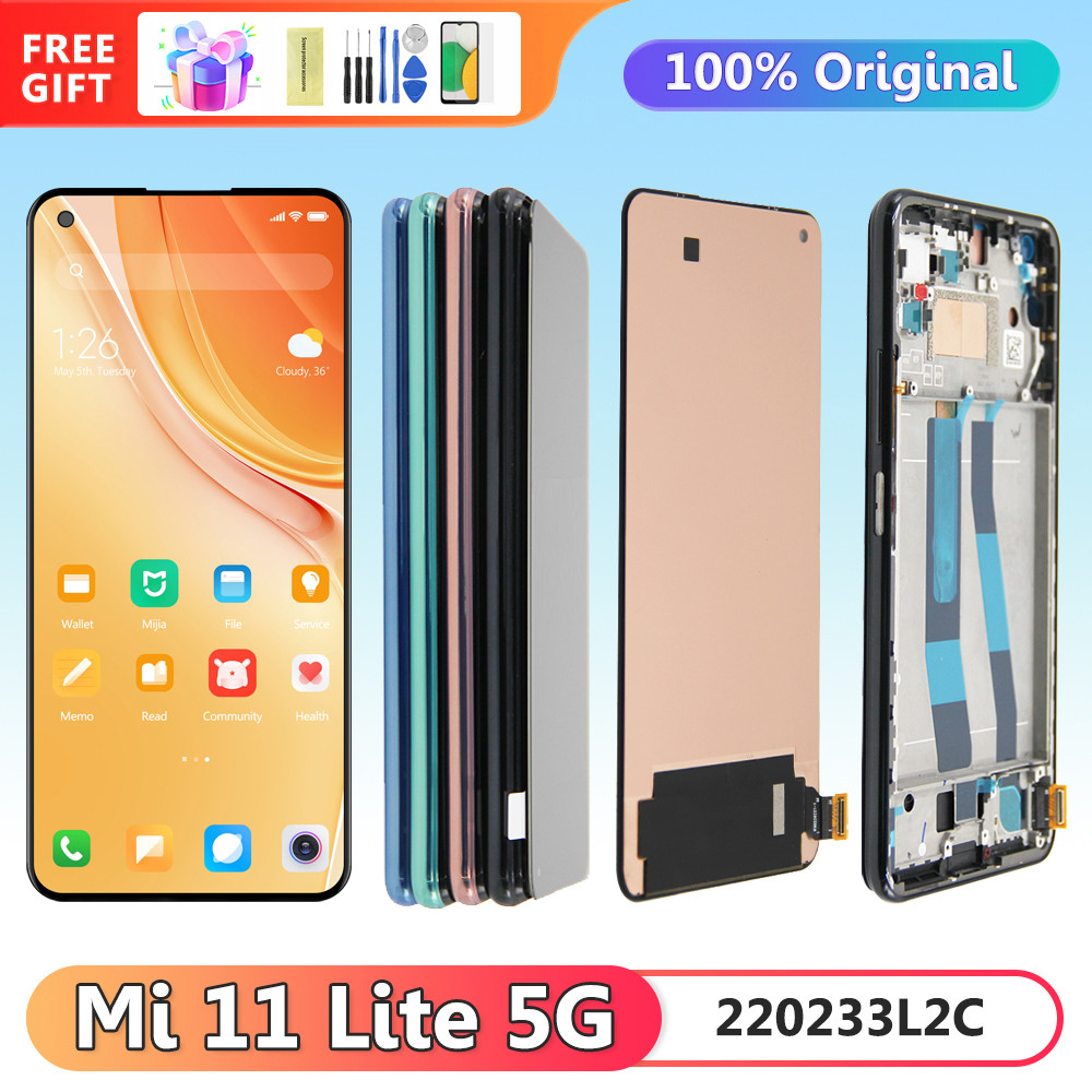 6.55" Screen for Xiaomi Mi 11 Lite Lcd Display Digital Touch Screen With Frame for Mi 11 Lite 5G M2101K9AG M2101K9G Replacement