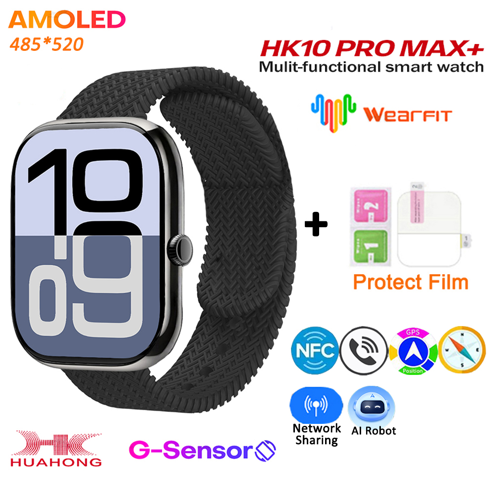 2025 HK10 Pro Max Plus GEN2 SmartWatch Original Series 10 AI ROBOT AMOLED NFC Compass GPS 4GB Local Album Music Network Watch