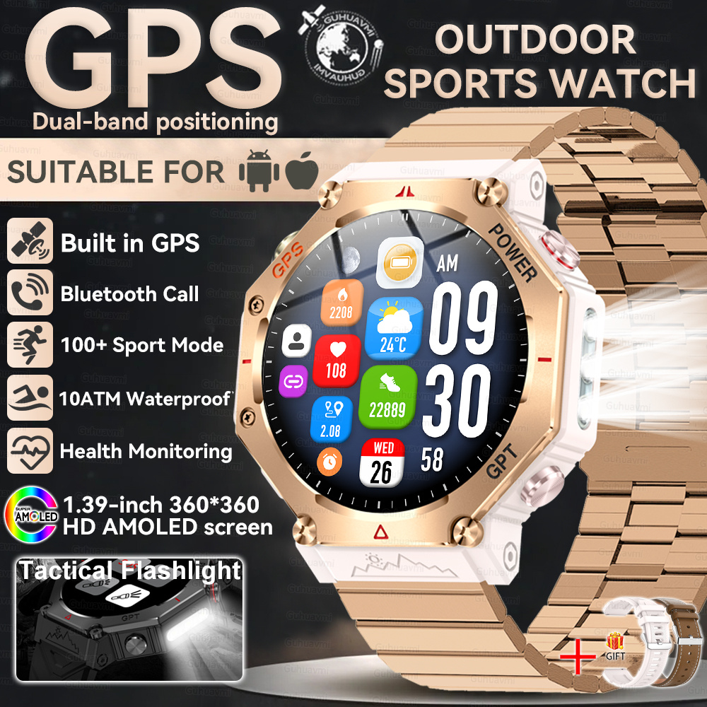 2025 NEW T-Rex 3  Outdoor Military Smart Watch 10ATM Waterproof Bulit-in GPS Compass Altimeter Barometric HD Call Smartwatch Men