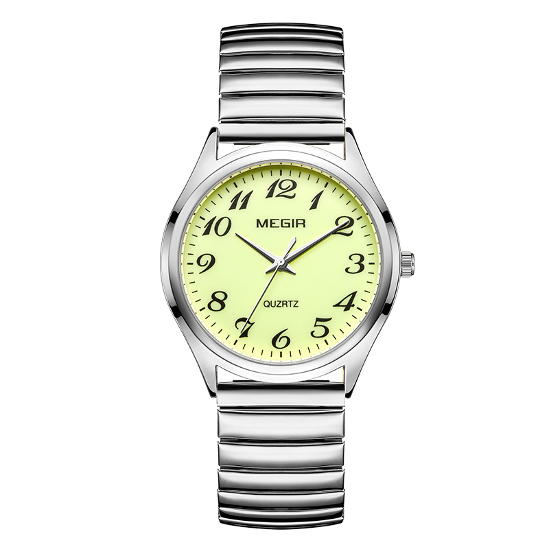 MEGIR Luxury Couple Watch for Men Women High Quality Quartz Watches Stainless Steel Waterproof Wristwatches Valentine's Day Gift