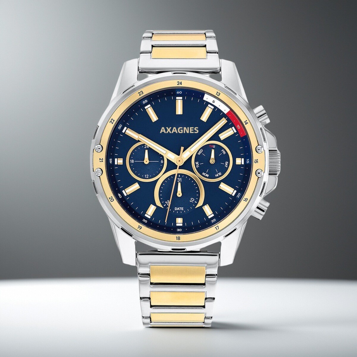 Original -TM- men's analog multifunctional quartz watch with stainless steel bracelet or silicone strap 1791788/1791936/1791937.