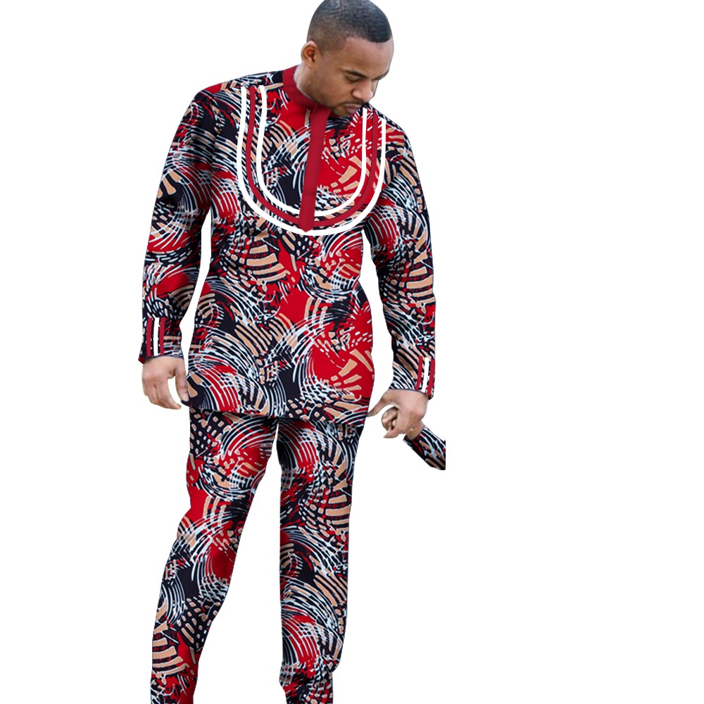 African Parent-child Clothing Long Sleeve Slim Fits Dashiki Outfits for Father Boys Fashion Men African Clothes Sets Wyq340