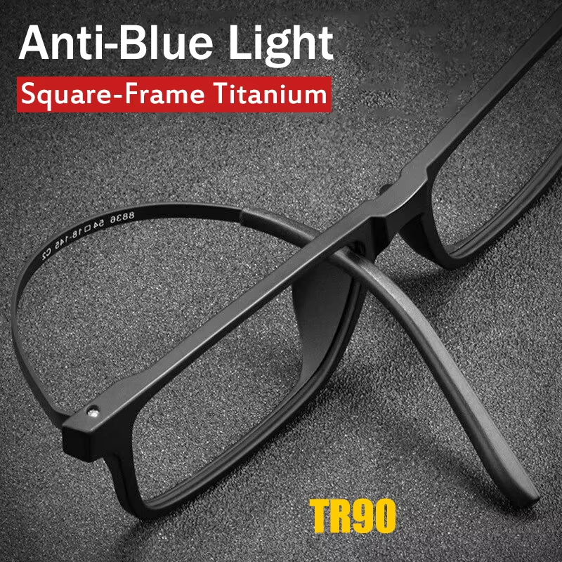 Customizable Pure Titanium Reading Glasses Men Women TR90 Anti-Blue Ray Full frame Computer Spectacles Diopter +1.0 +4.0