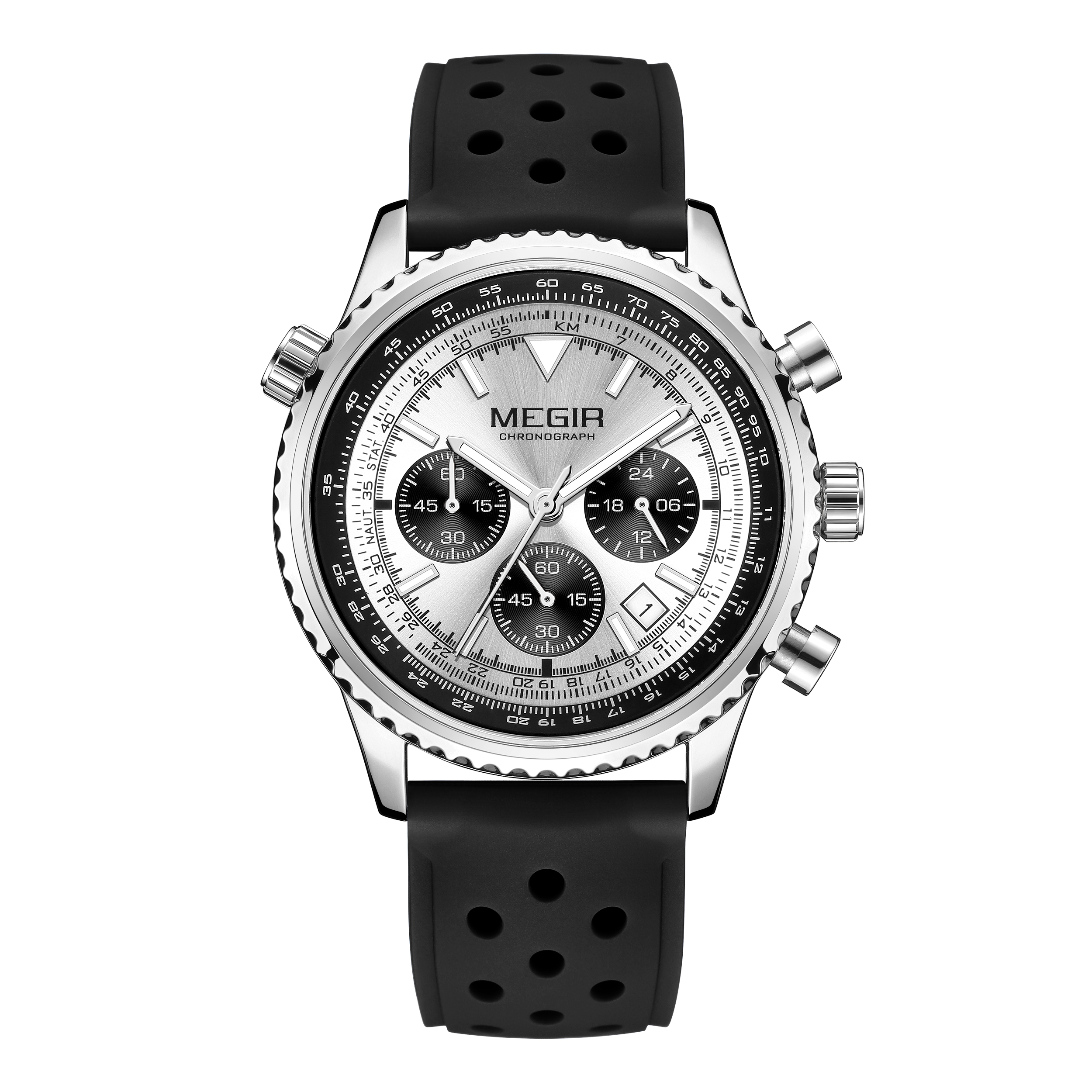 MEGIR Men's Sports Watches Top Brand Luxury Waterproof Silicone Quartz Chronograph Luminous Men Wristwatch Clock Reloj Hombre