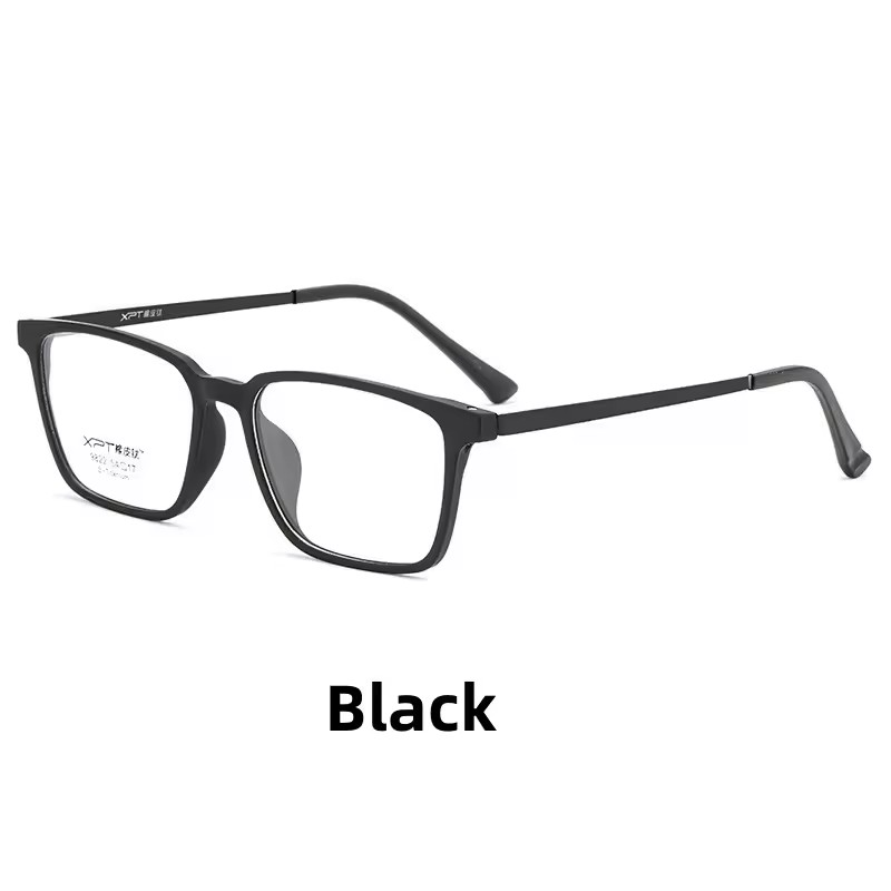 Fashion Eyewear Retro Square Titanium TR90 Large Size Eyeglasses Frame Men Women Anti Blue Light Anti Radiation Glasses 9822