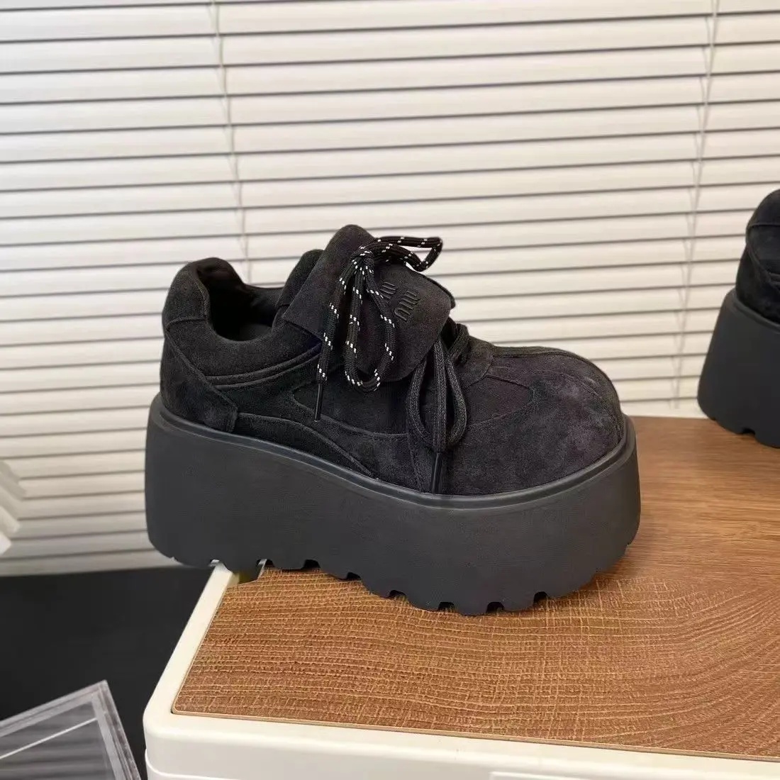 New Arrival Retro Matte Leather Women's Flats Thick Bottom Platform Casual Bread Shoes Autumn Winter Trendy Turn-down Collar