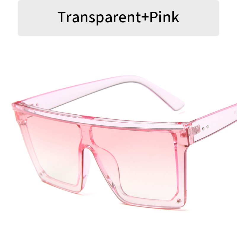 2023 Vintage Male Flat Top Sunglasses Men Brand Black Square Shades UV400 Gradient Sun Glasses For Women Cool One Piece Designer