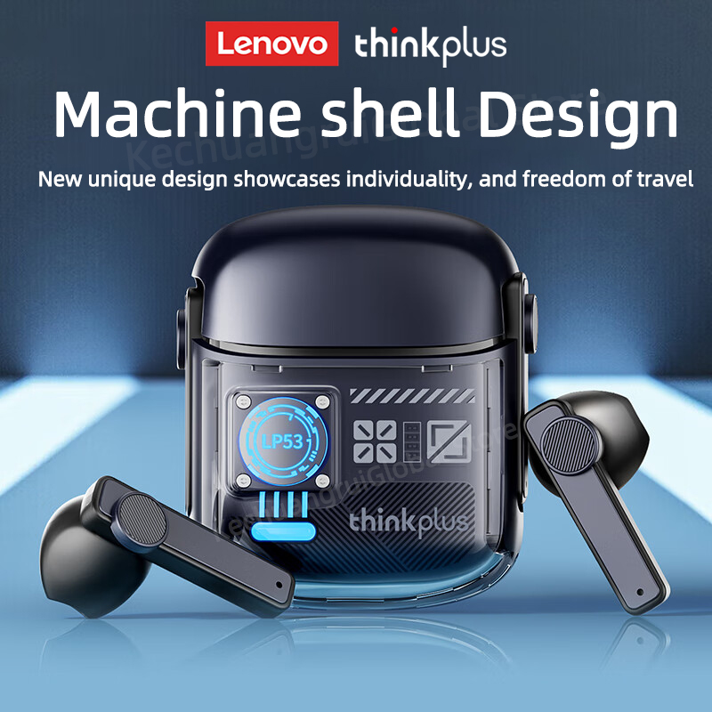 Lenovo LP53 Wireless Bluetooth 5.4 Earphones Mechanical Design Gamer Headset TWS Noise Reduction Sports Earbuds Long Standby New