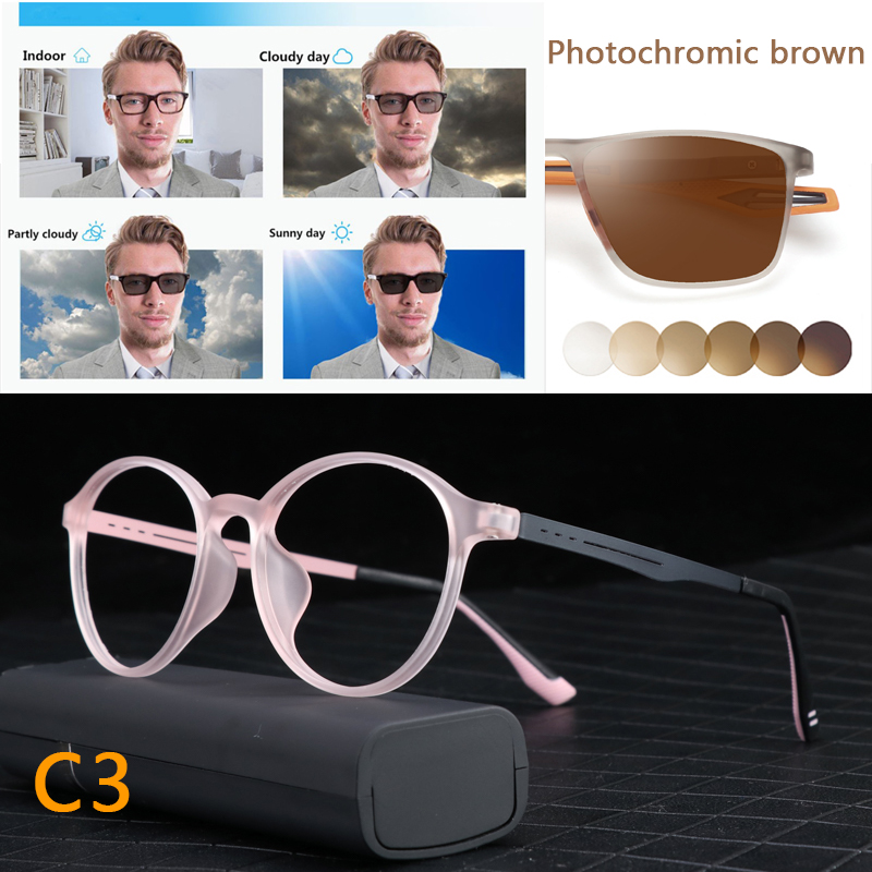 Ultralight Titanium Retro Round Anti Blue Light Photochromic Reading Glasses For Men Computer Presbyopic Eyeglasses Women
