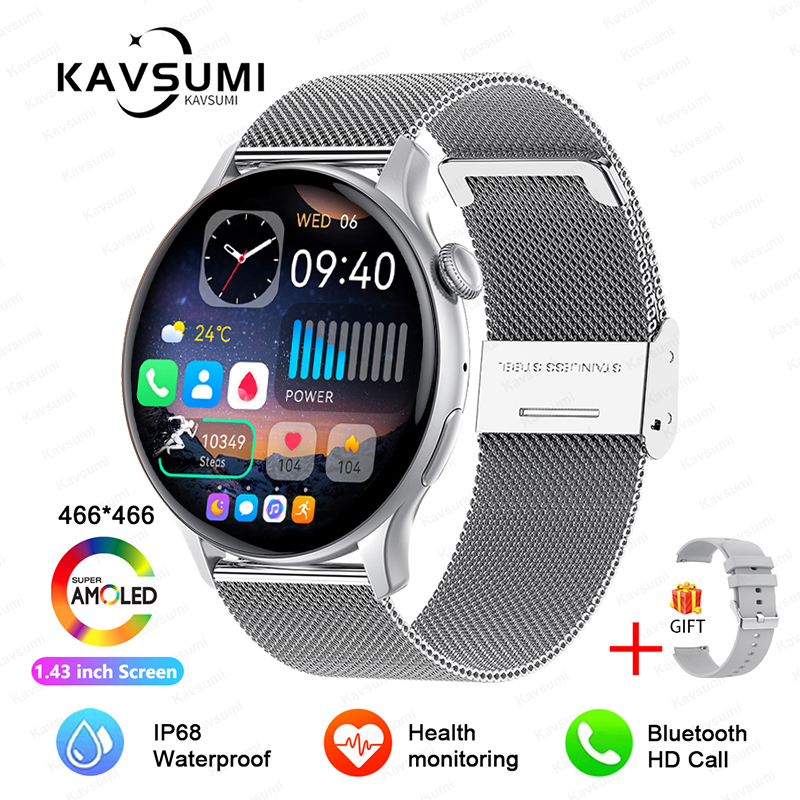 2025 NFC Smart Watch Amoled HD GPS Track Sports Heart Rate Bluetooth Call Waterproof Ladies Women Smartwatch For Huawei Xiaomi