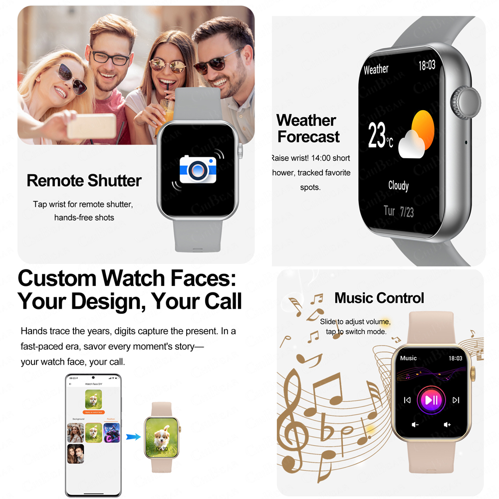 2025 New Smart Watch Full Touch Screen Bluetooth Call AI Voice Heart Rate Waterproof Watches Sports Bracelet Smartwatch Women