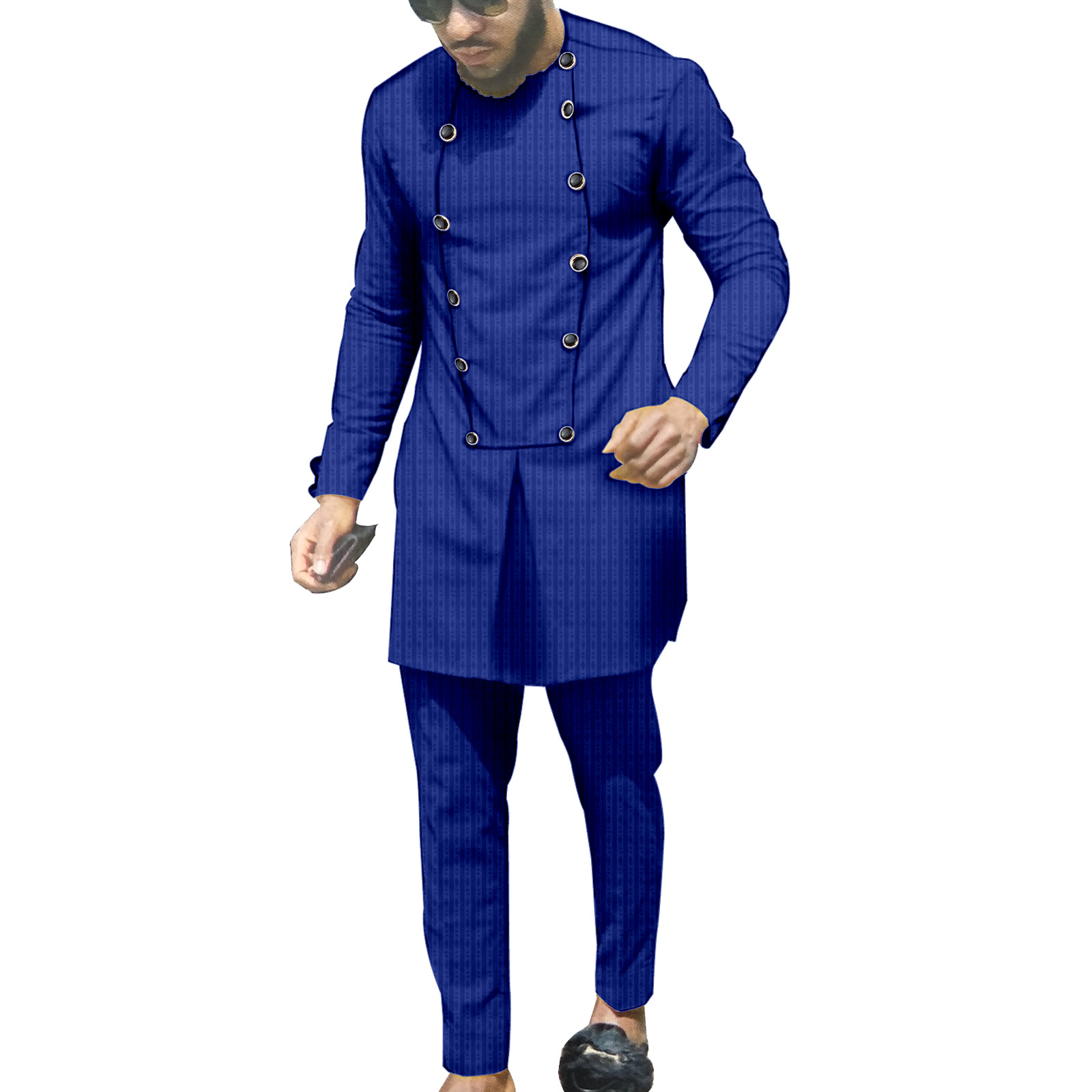 2025 African 2 Piece Set for Men Printed Blazer and Pants Dashiki Outwear Ankara Coats Wax Outfits Pockets Dress Suit S2016024