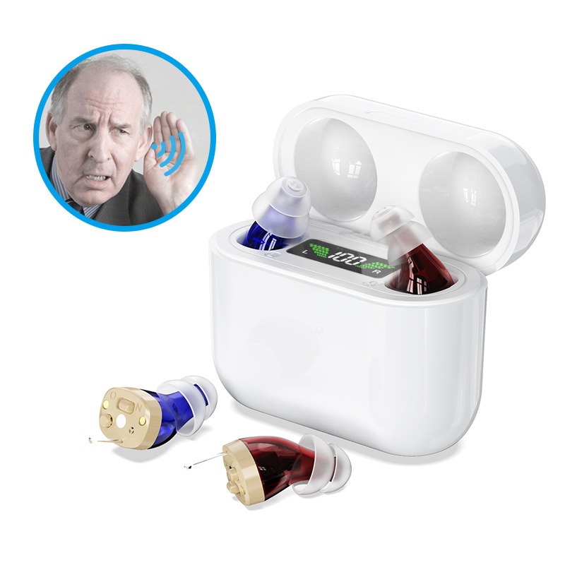 ITE Elderly Hearing Aid Rechargeable Deaf Digital Display The Listening Device Wireless Hearing Amplifier Invisible Hearing Aids