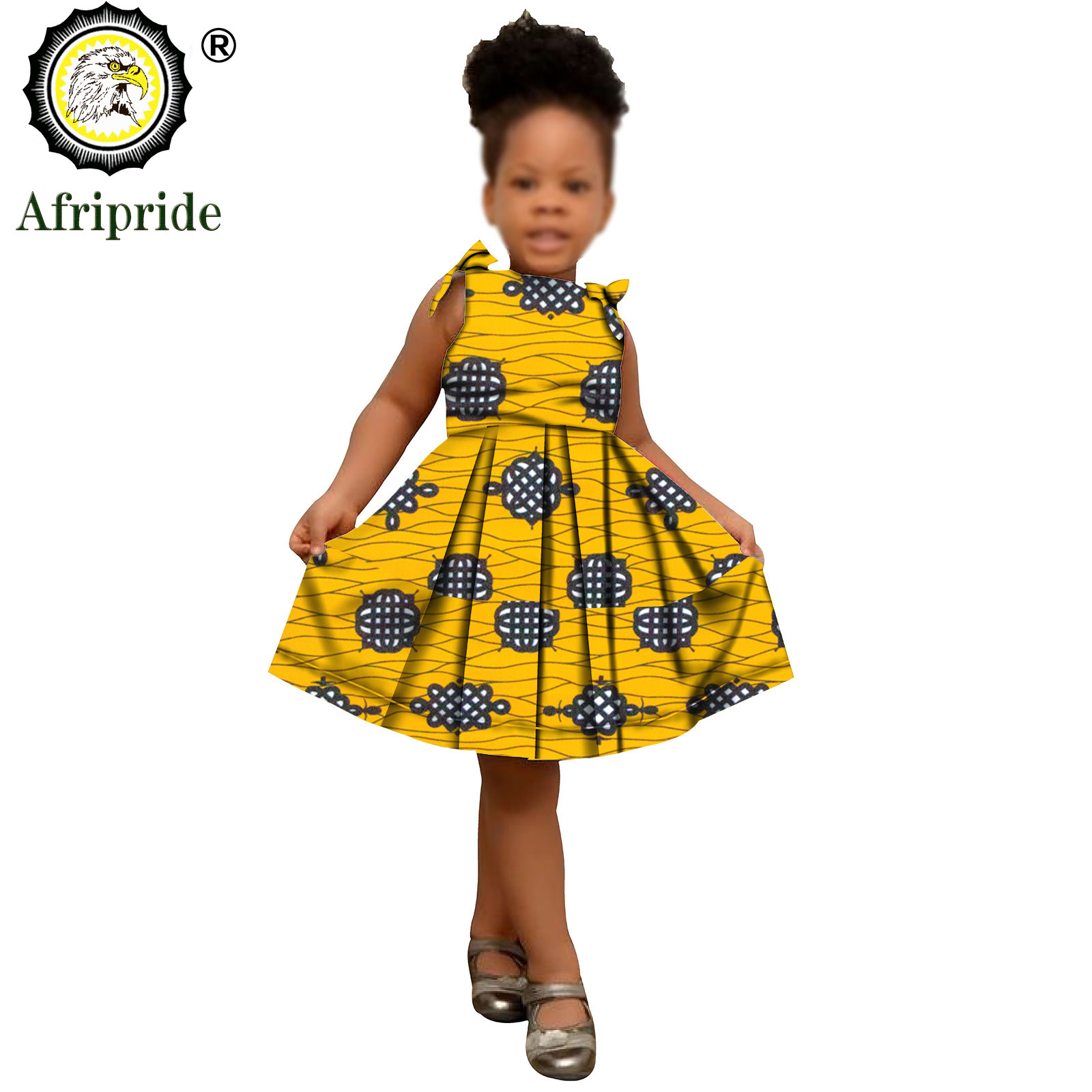 2025 African Children Clothing Kids Dashiki Ankara Print Dresses Sleeveless Lovely Mini Dress for Girl AFRIPRIDE S1940005