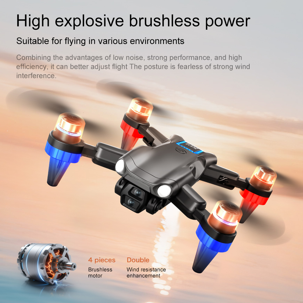 M9 Brushless Screen-Controlled Light Flow Obstacle-Avoidance Aerial Photography Drone, ESC Dual Cameras, 360-Degree Flips, WiFi