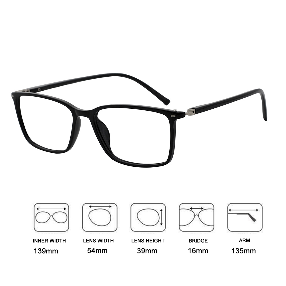 Eyeglasses Reading Glasses Men Large Square Blue Light Blocking Presbyopia Optical Anti Glare Computer Glasses Frame +1.0 To+6.0