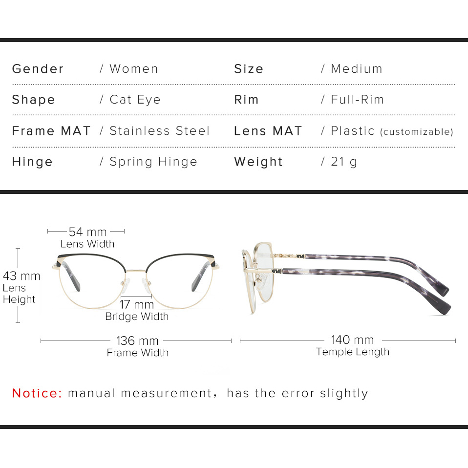 Cat Eye Prescription Glasses Women Optical High Myopia Eyeglasses Ladies Multifocal Progressive Bifocal Spectacles Female Brand