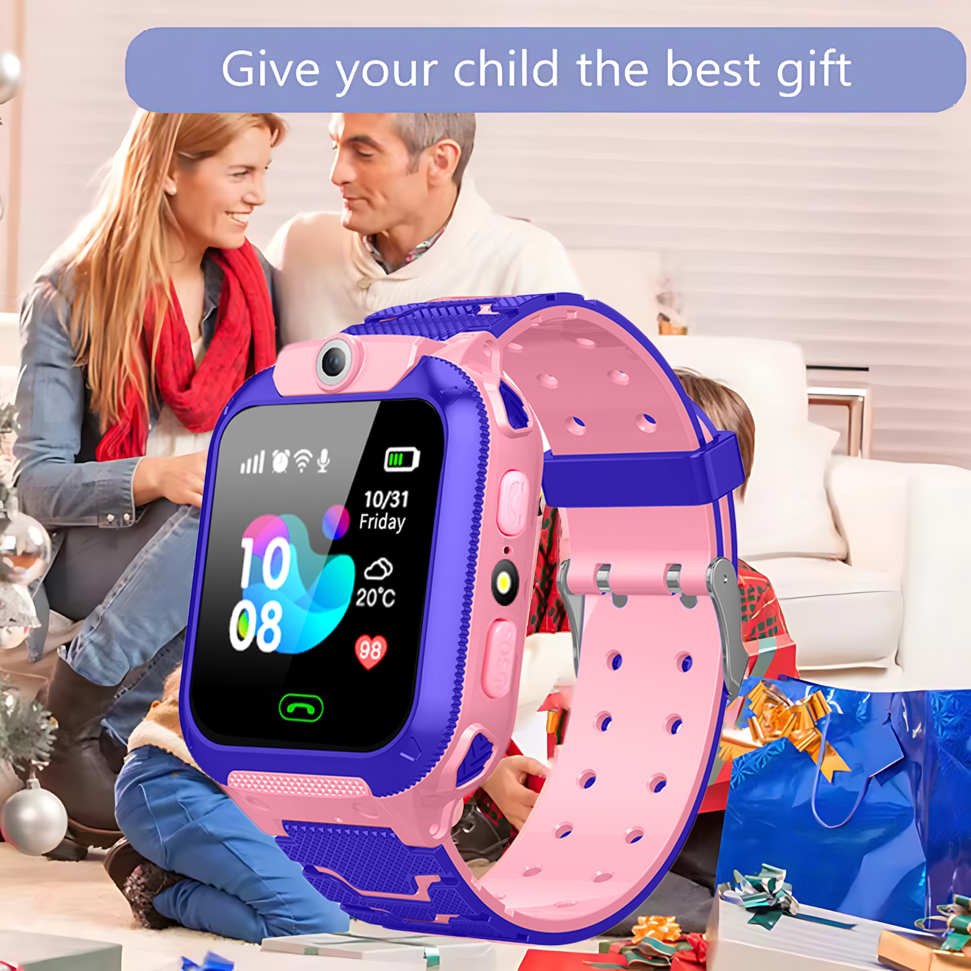 For Android Kids Smart Watch SOS GPS Location Video Call Sim Card For Children SmartWatch Camera Waterproof Watch For Boys Girls