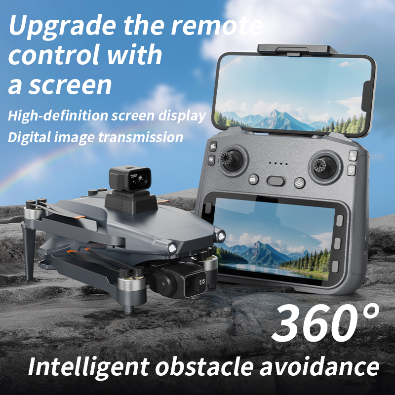 L600 PRO Max GPS Drone 8K Profesional HD Camera 3-axis gimbal Aerial Photography Obstacle Avoidance Upgrade Screen FPV Drone 5KM