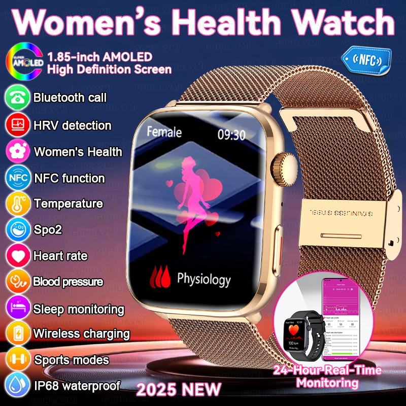 2025 New For Xiaomi Women AI Smart Diagnosis Smart Watch HRV+PPG Blood Pressure Blood oxygen Health monitor IP68 NFC Smartwatchs