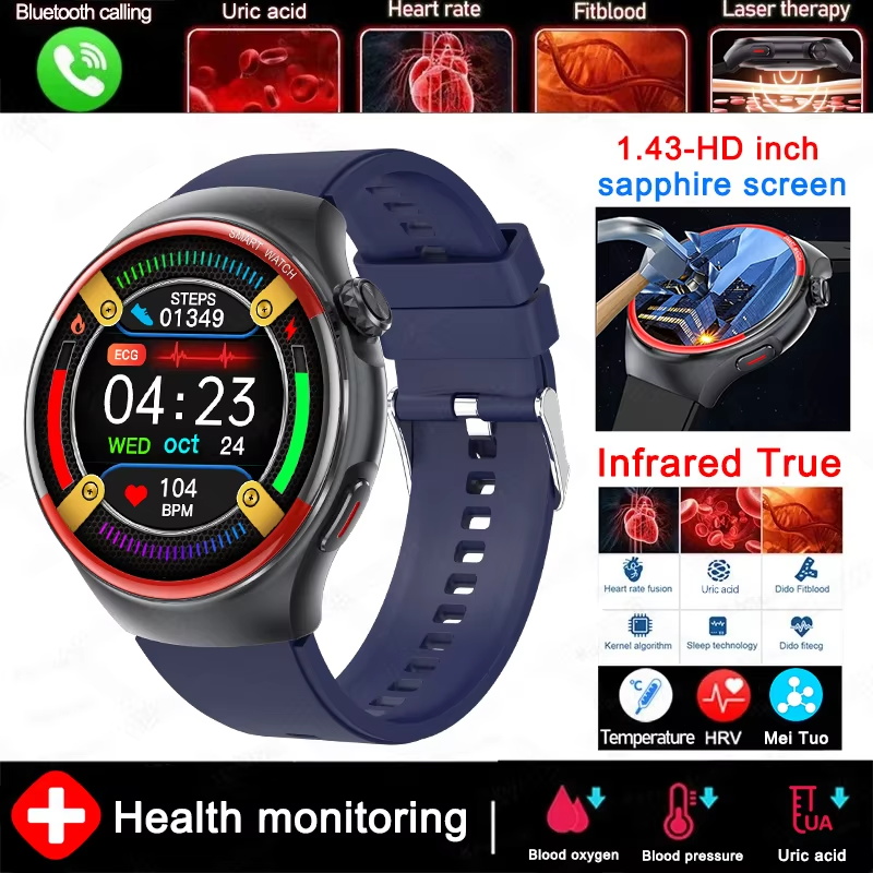 2025 For HUAWEI New High-Precision Laser Detection Smart Watch Men HRV Blood pressure Heart Rate NFC HD call Health Sports Watch