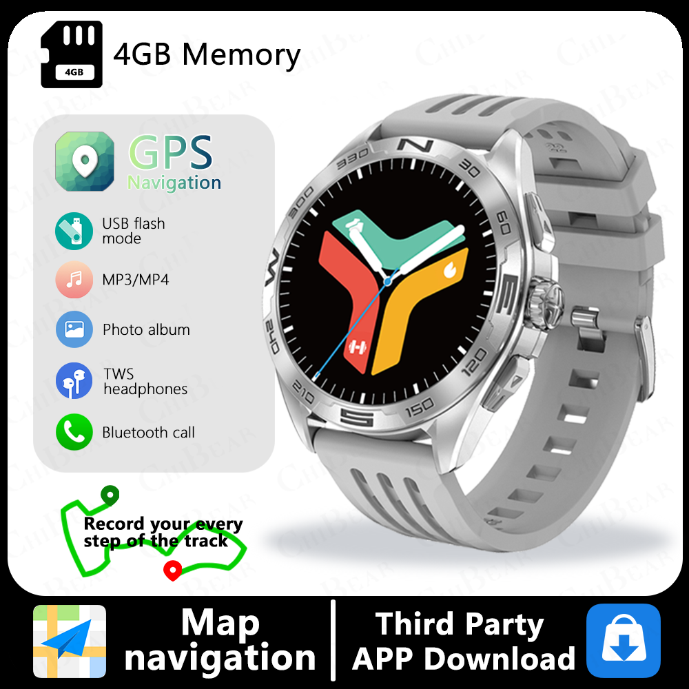 2025 For HUAWEI Smartwatch Men GPS Map Navigation 4G Memory HD Call Recording AMOLED Screen Chatgpt Sports Waterproof SmartWatch