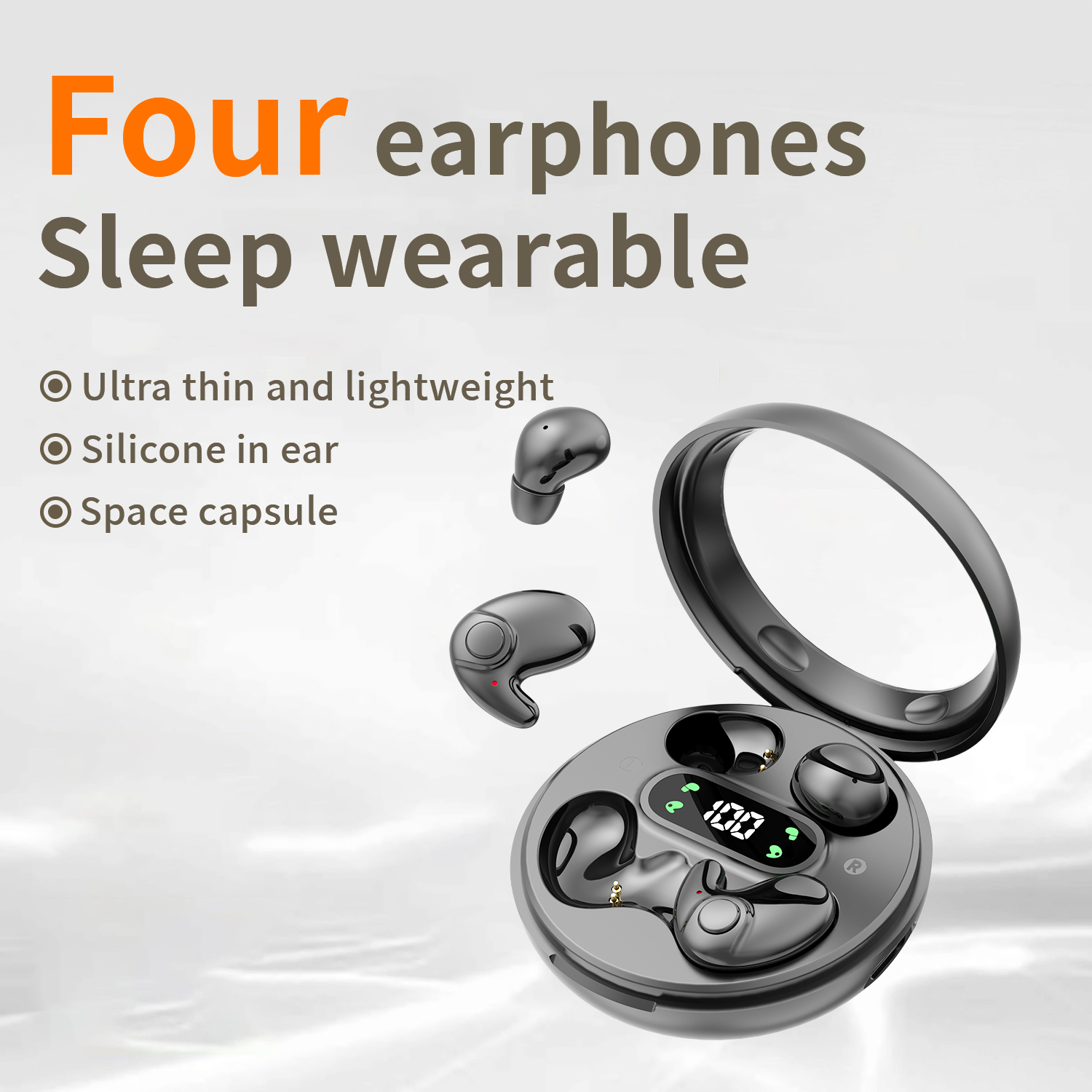 Two-piece Headphones, Wireless Bluetooth Headset,Earbuds with Mic for Phone, Sleep Earphones And Mini，For Running/sleeping