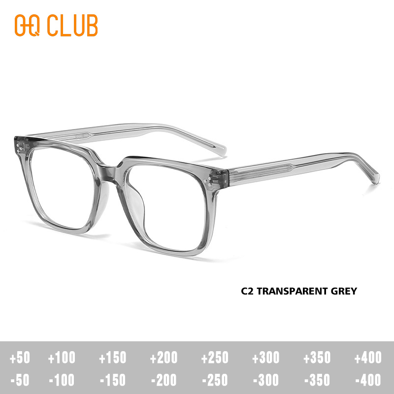 O-Q CLUB Square Eyeglasses Women's Grade Glasses Man Style Blue Light Intelligent Progressive Multifocal Lenses to Read Eyewear
