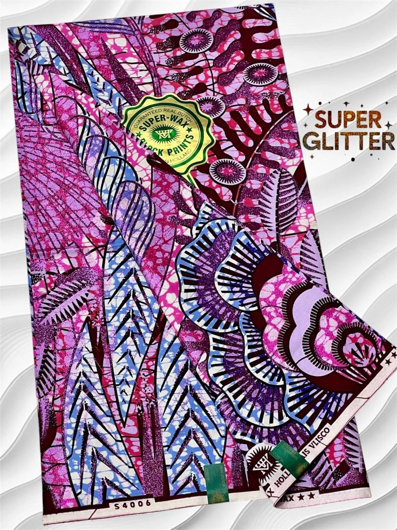 Shine Like Royalty: Original Super Glitter Grand Super Wax – Elite Atamfa Turmi for Stunning Dashiki & High-Fashion African Outfits