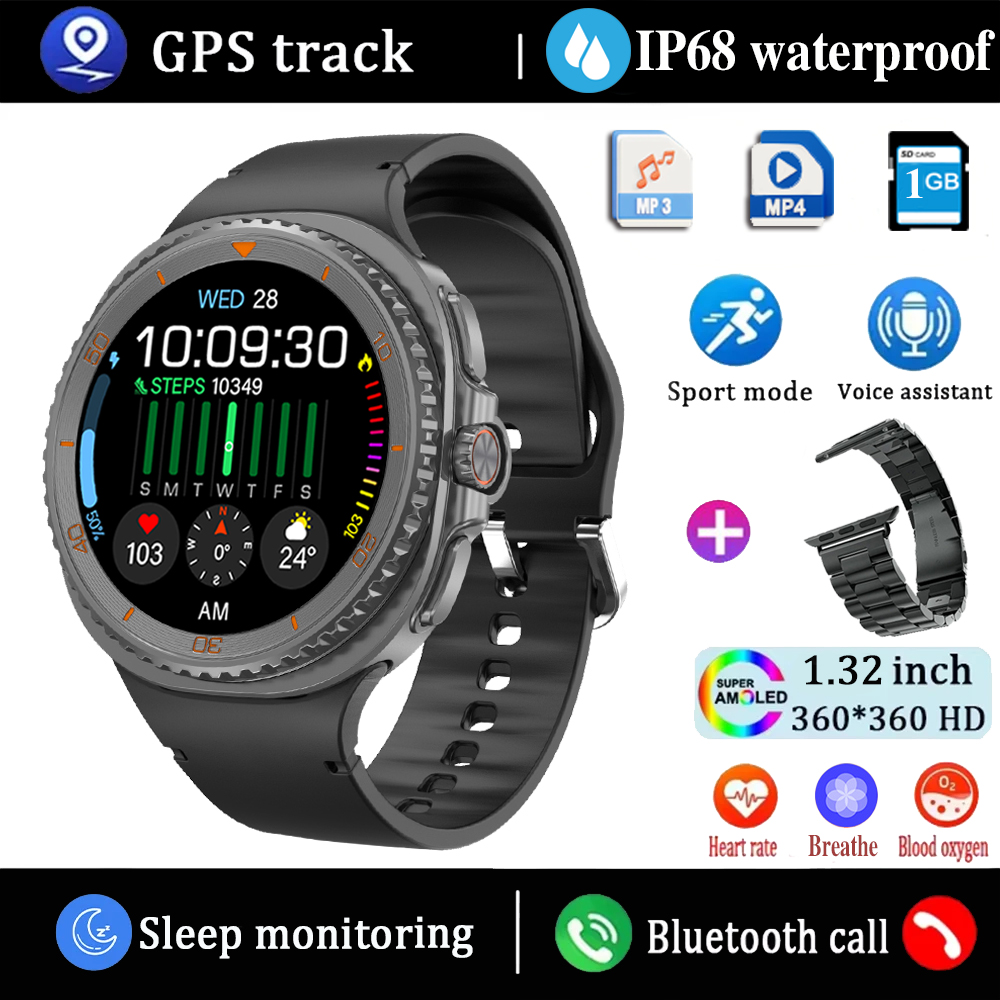 2025 New DT Watch 8 Ultra Smart Watch Men Memory Video GPS NFC 47mm AMOLED Fitness Sports Tracker Health Smartwatches Women