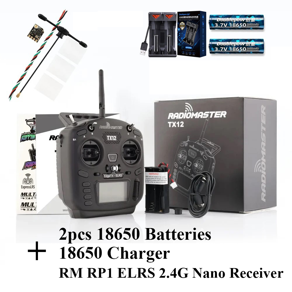 RadioMaster TX12 MKII ELRS EdgeTX OpenTX FCC LBT M2 16CH Hall Gimbals Multi-Module Compatible Radio Control Transmitter