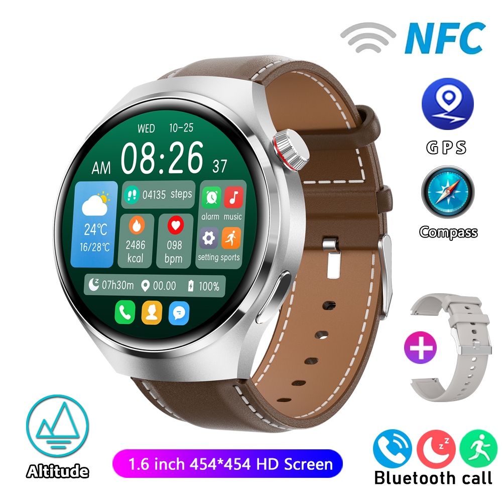 2025 New Watch 4 Pro Upgrade GPS NFC Men's Smartwatch 360*360 AMOLED HD Bluetooth Call Waterproof Smart Watch
