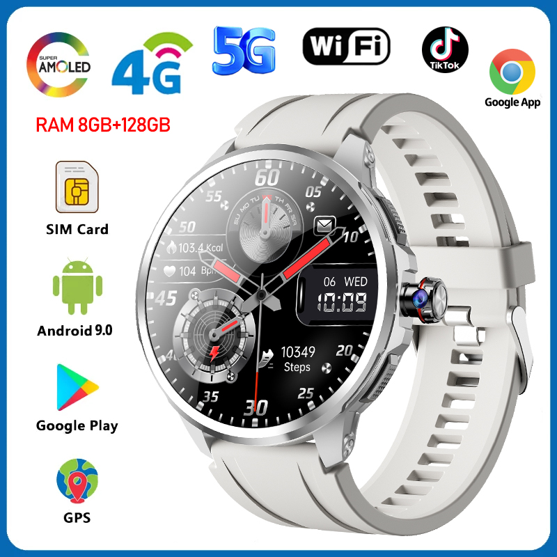 5G/4G Full Netcom 8GB+128GB RAM Smart Watch 1.95 inch 720*720 AMOLED 2100mah Battery 900W Camera GPS WIFI Google APPS Smartwatch
