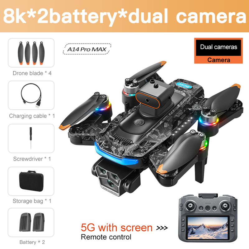 Xiaomi Mijia A14Pro max GPS Brushless 8K three Camera Optical Flow Obstacle Avoidance Foldable Quadcopter RC Distance Drone Toys