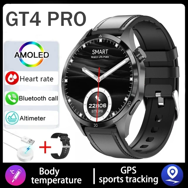 2025 New Mens Smart Watch 360 * 360 Bluetooth Call Smartwatch AMOLED Screen GPS Smart Watches NFC Waterproof Smart Watch for Men
