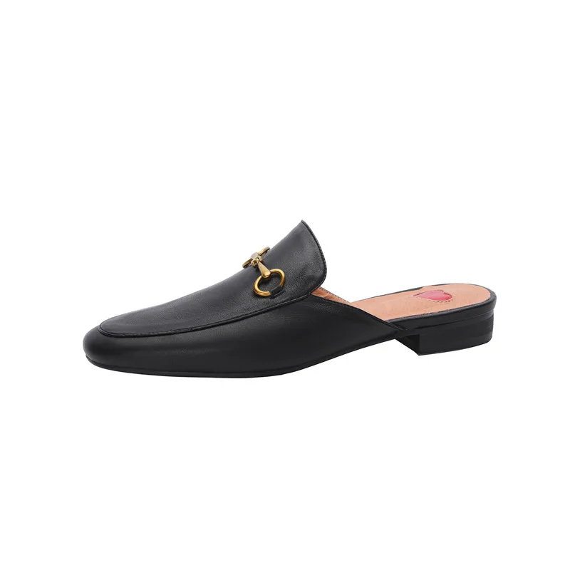 Women's Flat Bottom Slippers Summer Hot Sale Of The Season Outdoor Wear Thick Heel Low Heel Shoes Leather Upgraded Version Comfo