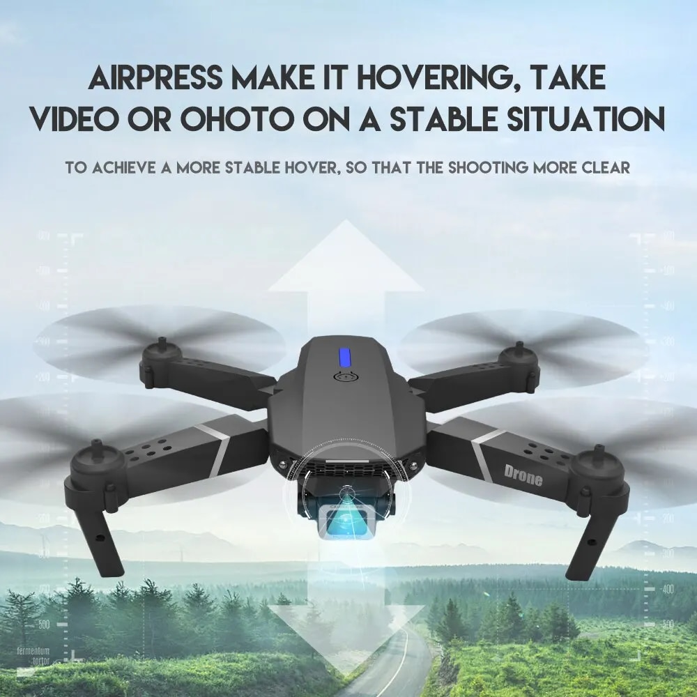 Height Hold Gift Toy 2024 E88Pro RC Drone 4K 1080P Wide Angle HD Camera Foldable Helicopter WIFI FPV
